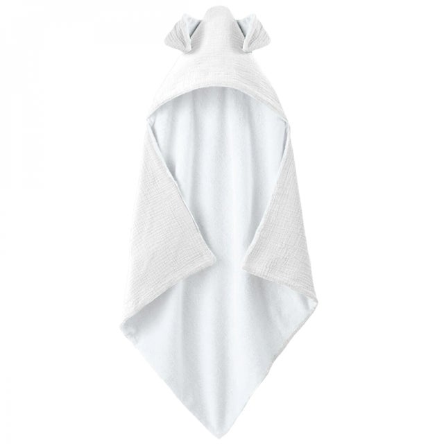Cape, sortie de bain pour bébé intérieur 100 % coton - 100 x 100 cm - Lapin - Blanc - Monsieur Bébé