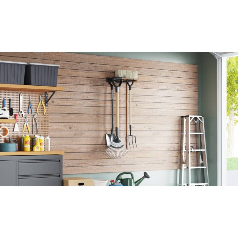 Suporte de parede p/ arrumação ferramentas de jardim aço preto vidaXL - 3