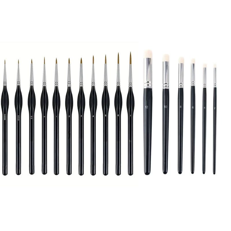 Pennelli Per Miniature Set 18 Pennelli Per Pittura Dettaglio - Per Acrilico, Olio, Acquerello, Miniatura, Nail Art Pennelli Acquerello Pennelli Per Miniature Set 18 Pennelli Per Pittura Dettaglio - Per Acrilico, Olio, Acquerello, Miniatura, Nail Art Pennelli Acquerello