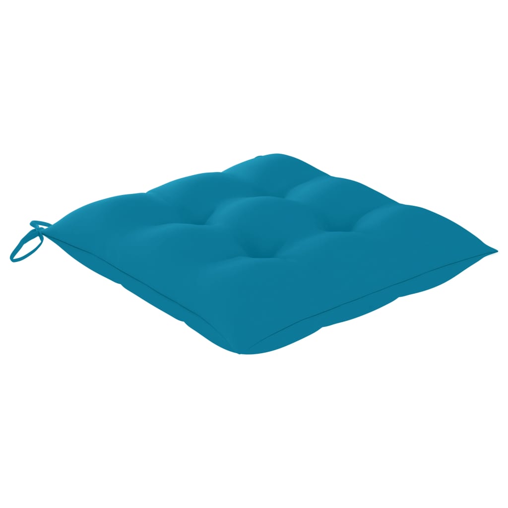 Chaises de jardin avec coussins bleu clair lot de 6 Teck massif vidaXL - 8