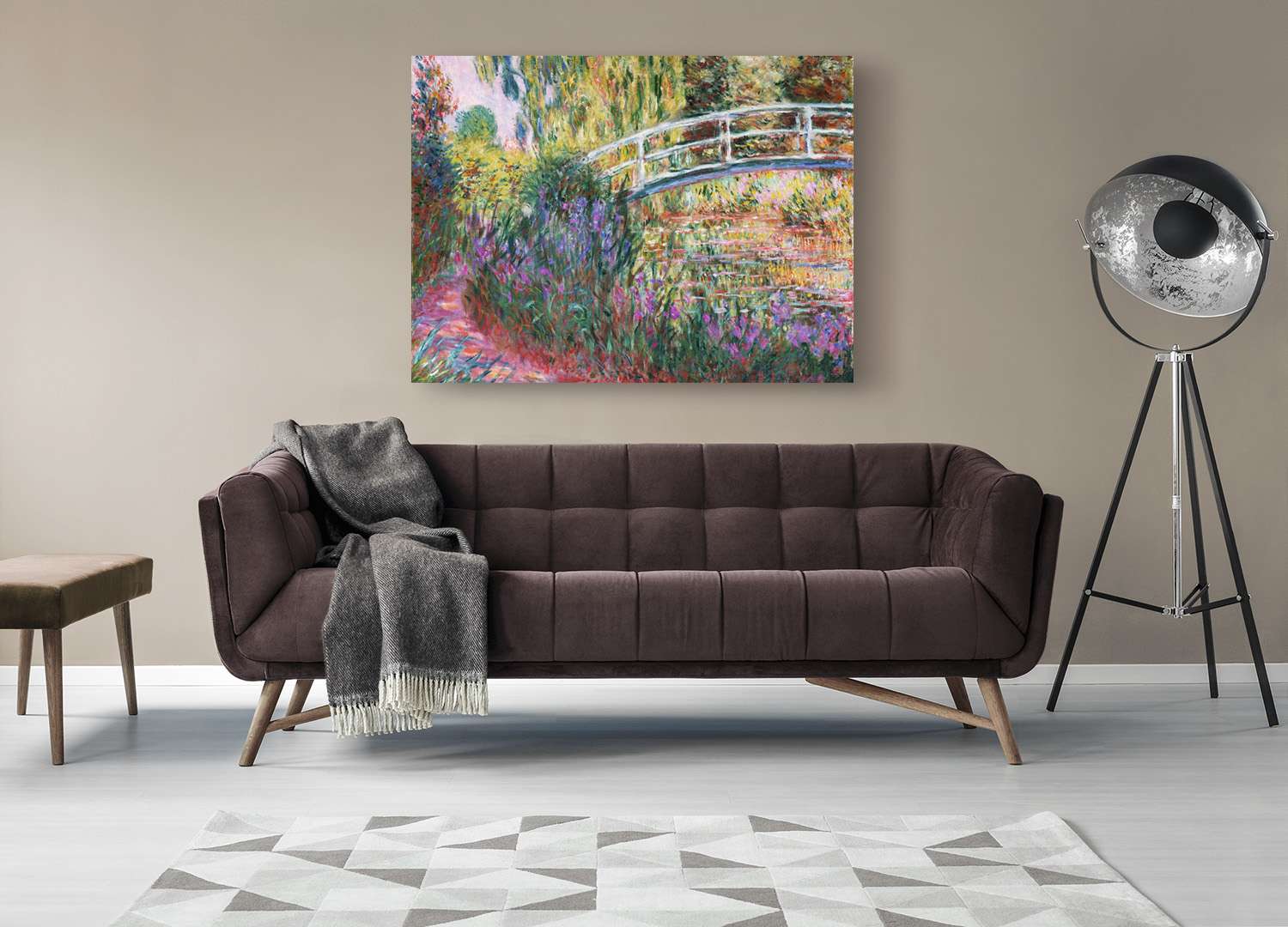 Peinture, impression sur toile - Claude Monet, Le pont japonais, étang aux nénuphars - 100x70 cm - 2