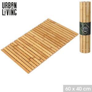 Tapis en bambou marron à latte rectangulaire 150 x 200 cm - Tapis En