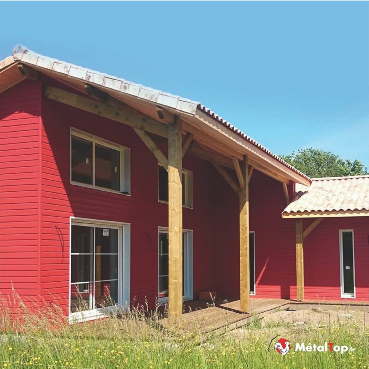 Peinture Bardage Bois - Telegris 4 - RAL 7047 - 15 L - Métaltop - 9