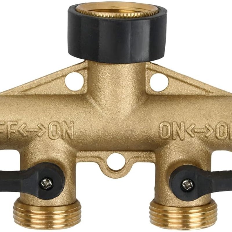 Rozdzielacz ogrodowy 4-drożny mosiężny, przyłącze węża, rozdzielacz, łącznik, przedłużenie do nawadniania ogrodu