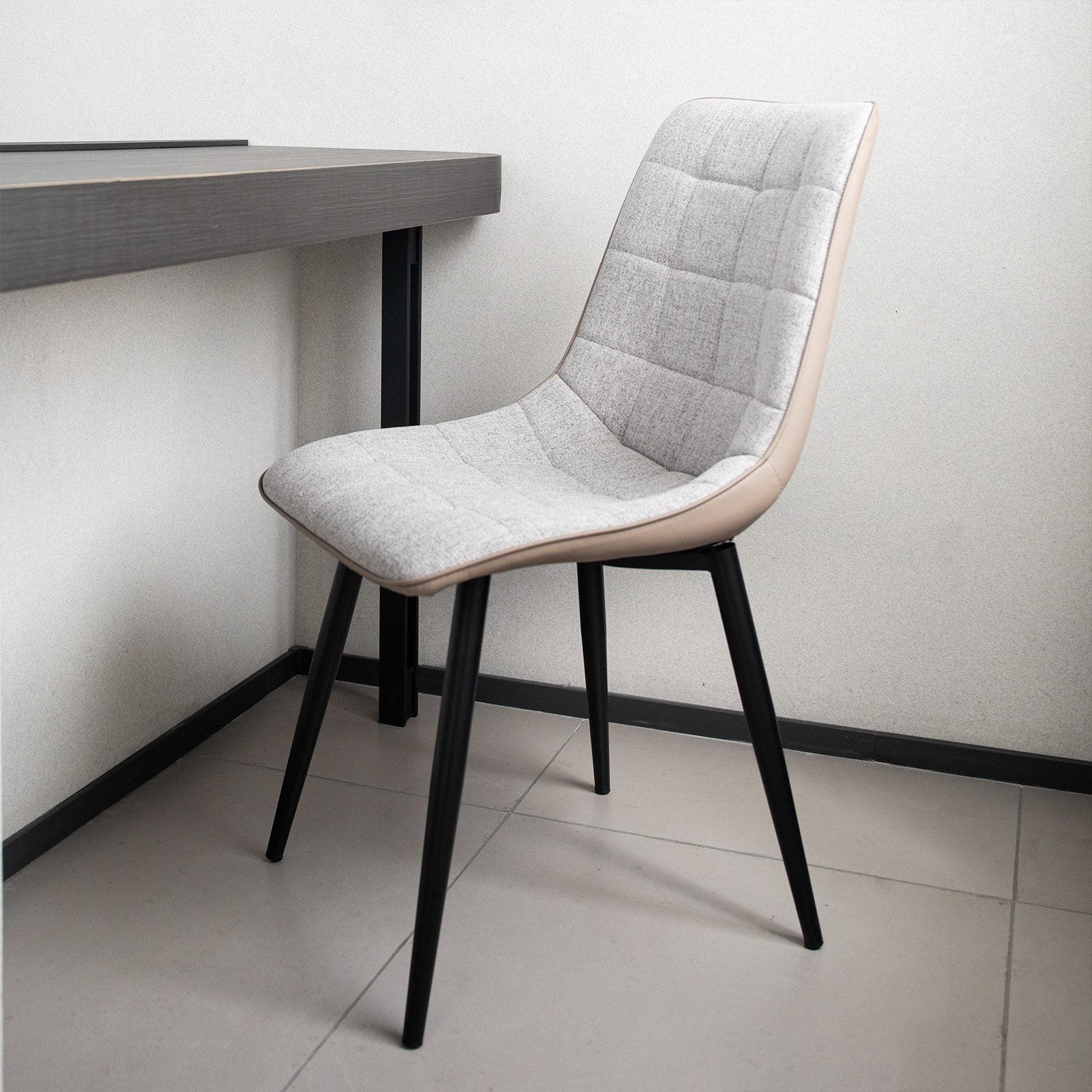 Set di 2 Sedie Ergonomiche da Sala da Pranzo, Sedile Imbottito, Struttura Metallica, Design Moderno - 5