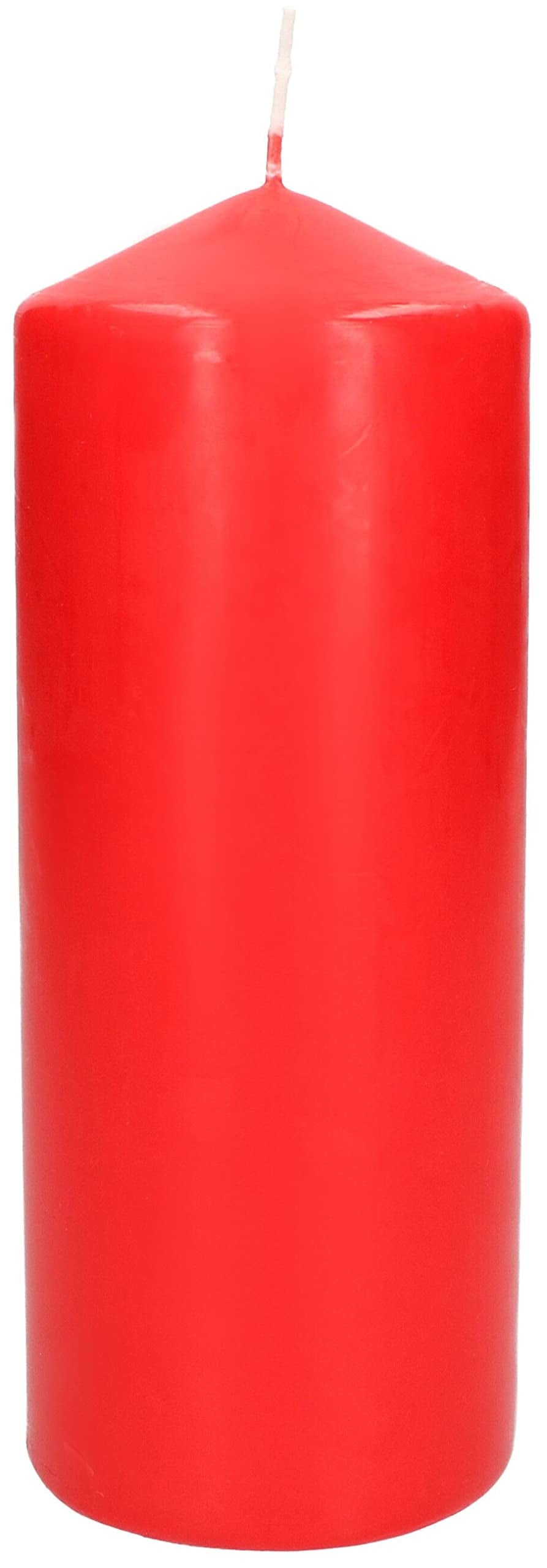 Świece cylindryczne 200 mm - Świece filarowe ⌀ 80 mm - Czerwone - KOTARBAU