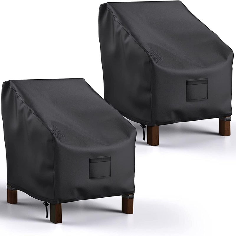 Dwuczęściowy, wodoodporny pokrowiec na krzesło ogrodowe, wytrzymały pokrowiec na meble ogrodowe, 38 x 31 x 29 cali