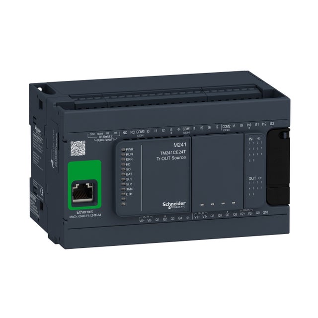 Tm241ce24t Schneider - Automate Modicon M241 - Contrôleur 24 Entrées/sorties - 24vcc - Pnp - Ethernet+2 Série,