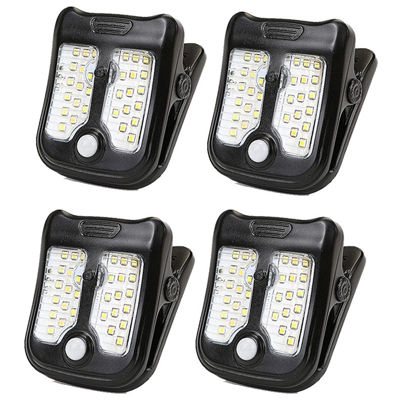 Zewnętrzne lampy solarne, 4 sztuki, lampki z klipsem do ogrodzenia podwórka i domu, wodoodporne kinkiety do oświetlenia ogrodu