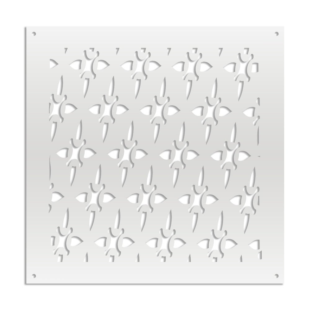 ZED - Panel perforowany z PVC - Osłona przeciwsłoneczna - Rozmiar 48x48 cm - Grubość 1 cm - Kolor BIAŁY