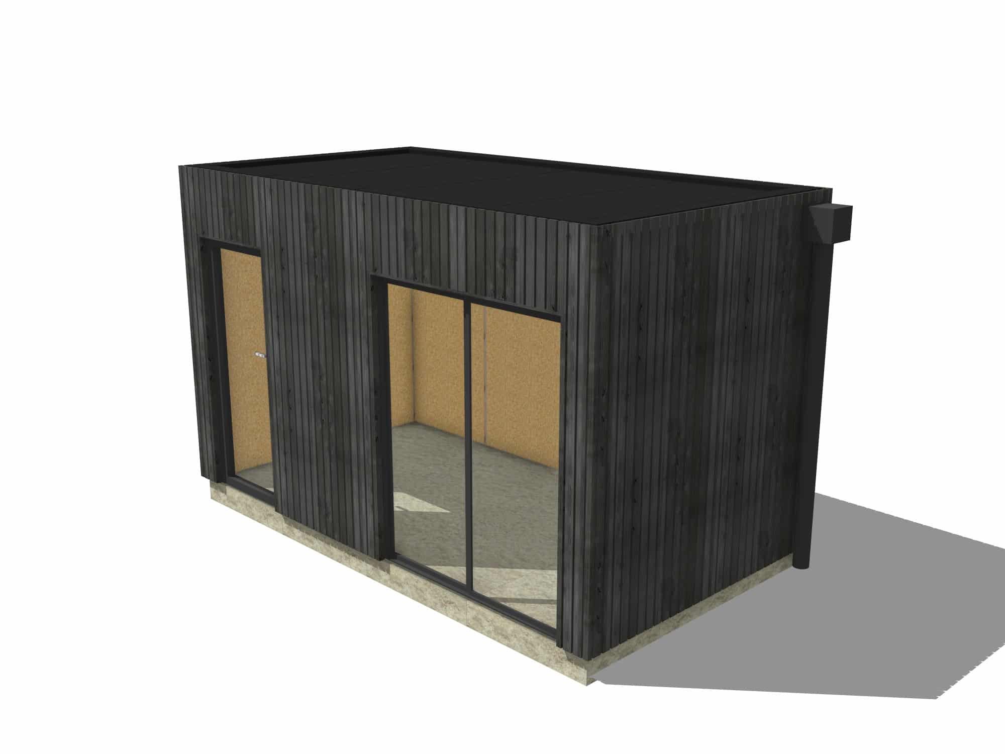 Bureau de jardin bois en bois 4,4 x 2,4 x 2,7 m / menuiseries alu k-line - 2