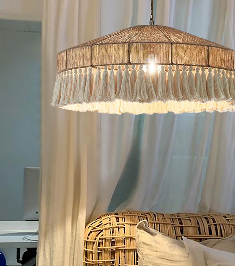 Lustre de chambre, éclairage d'ambiance, lustre de style mansardé, lustre de style bord de mer,décoratif,1 ampoule,minimaliste,idéal pour la chambre - 3