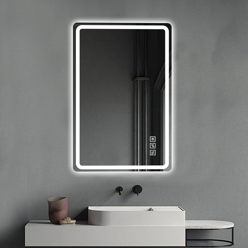 Miroir Salle de Bain LED 60x100cm Sans Cadre, Anti-Buée, Verre Trempé Sécurisé, Dimmable et Éclairage 3 Couleurs - 5