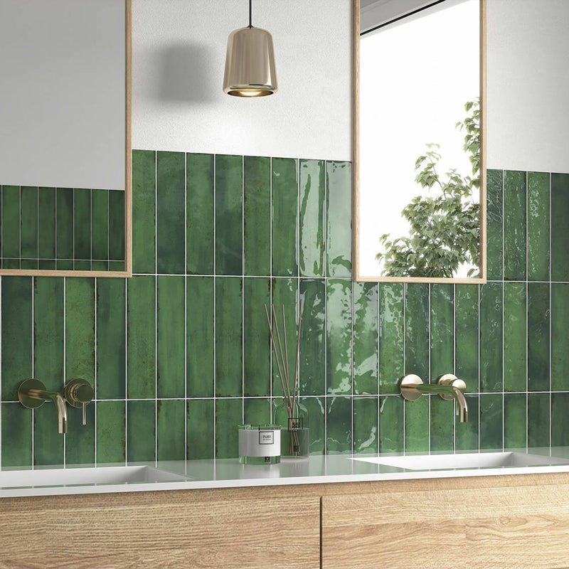 Płytka dekoracyjna Zenya Green Premium Gloss 7,5x30cm