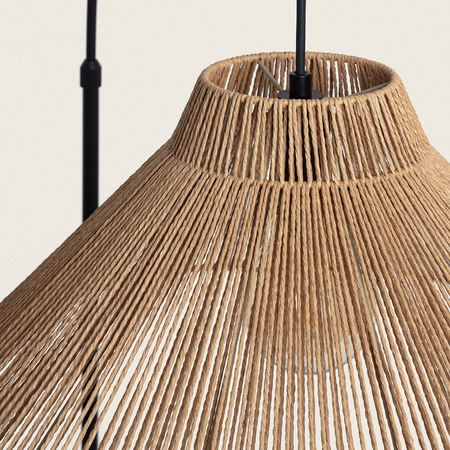 Lampadaire Extérieur Métal et Corde | E27 Ampoule Compatible | Design Unique IP44 | Usage Intérieur Extérieur | Hauteur 1552mm, - 4