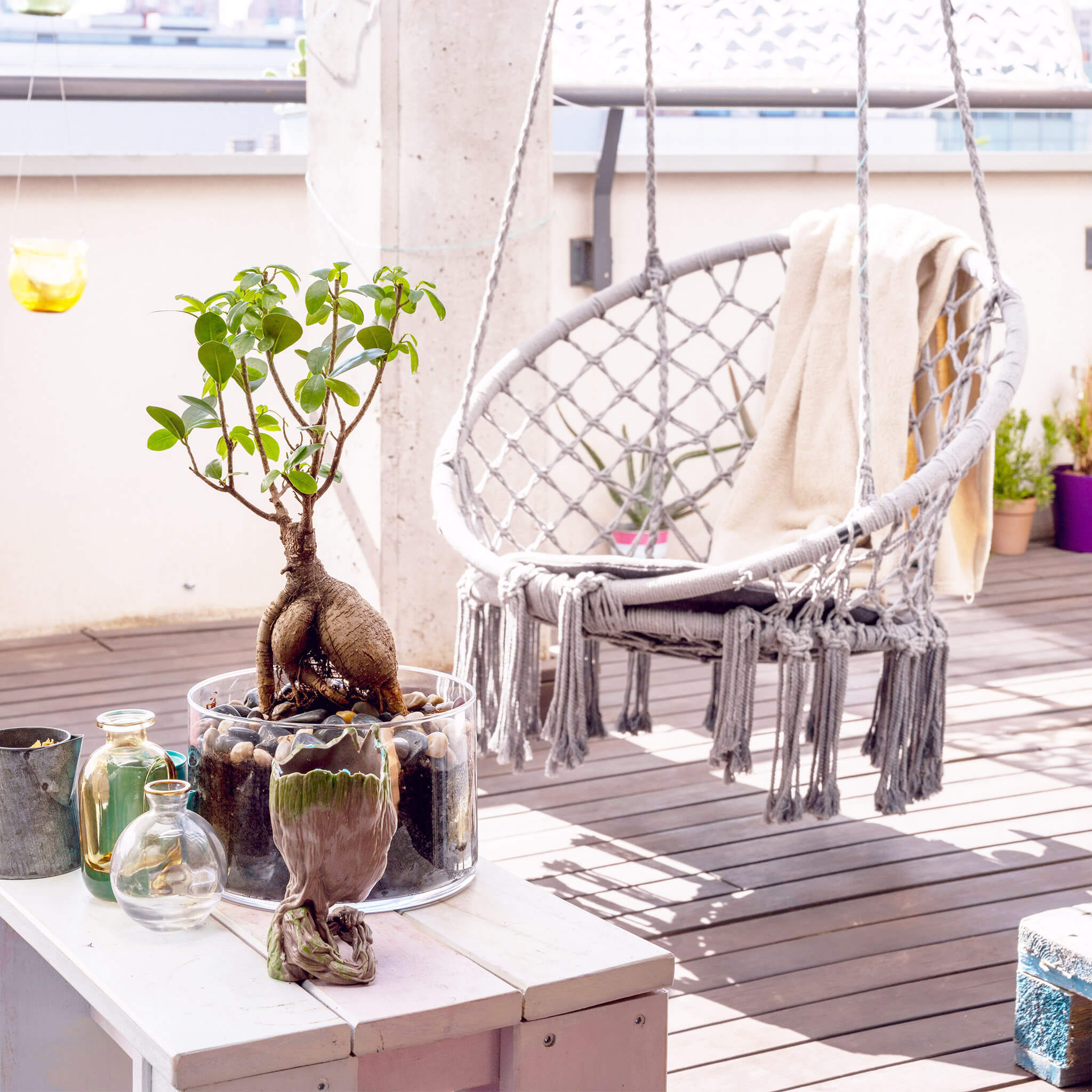 Poltrona sedia sospesa in tessuto per esterno