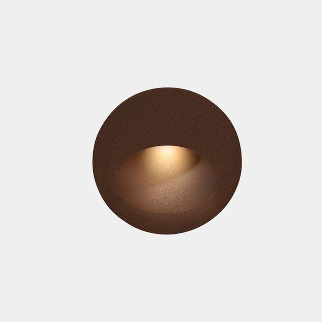 LEDS C4 Bat Redondo Ovalado Aplique LED Empotrable Exterior Redondo Marrón IP65 2.2W 2700K