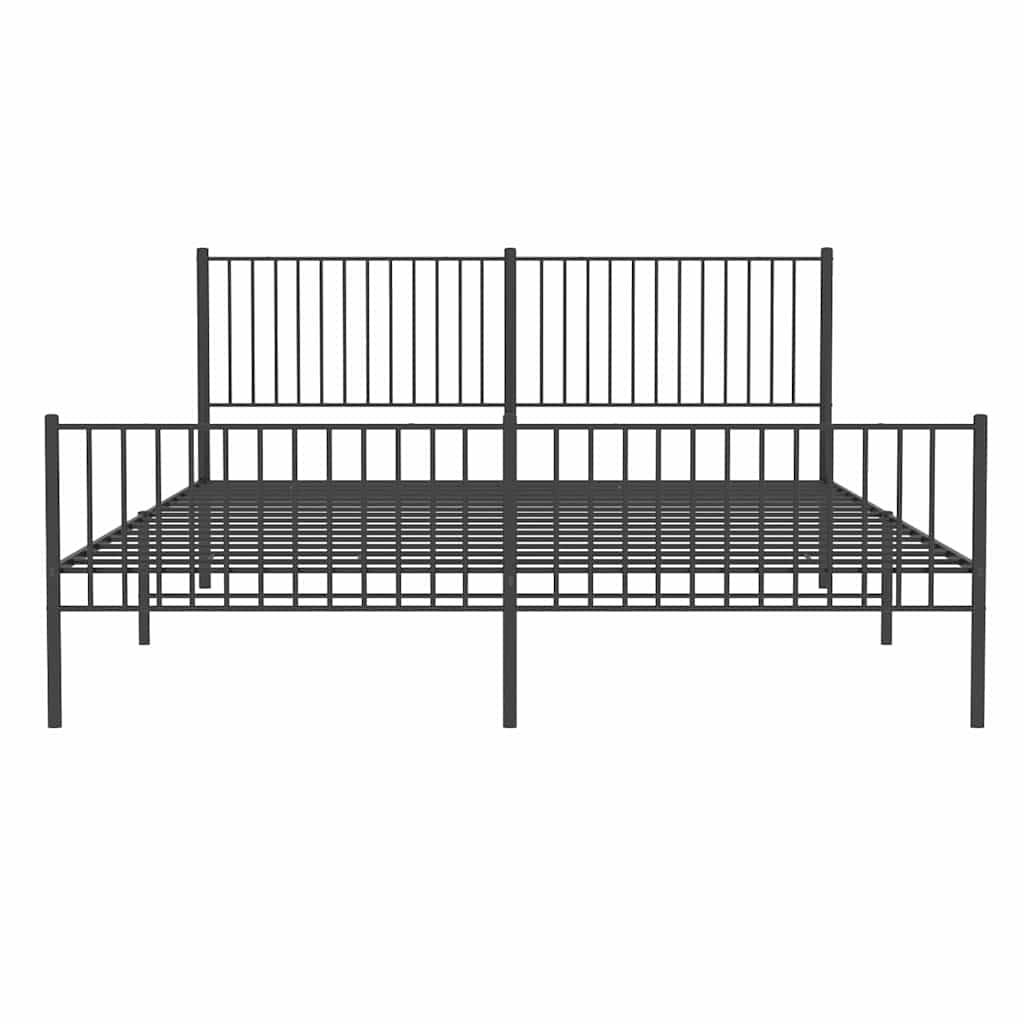 Estructura cama sin colchón con estribo metal negro 193x203 cm vidaXL - 5