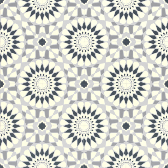 Pavimento vinílico - baldosas de cemento mosaico azul - rollo 2m x 16m