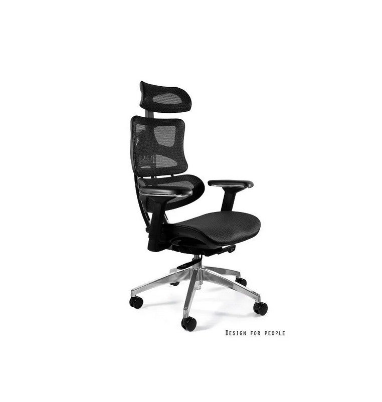 Fotel biurowy ERGOTECH czarny/chrom