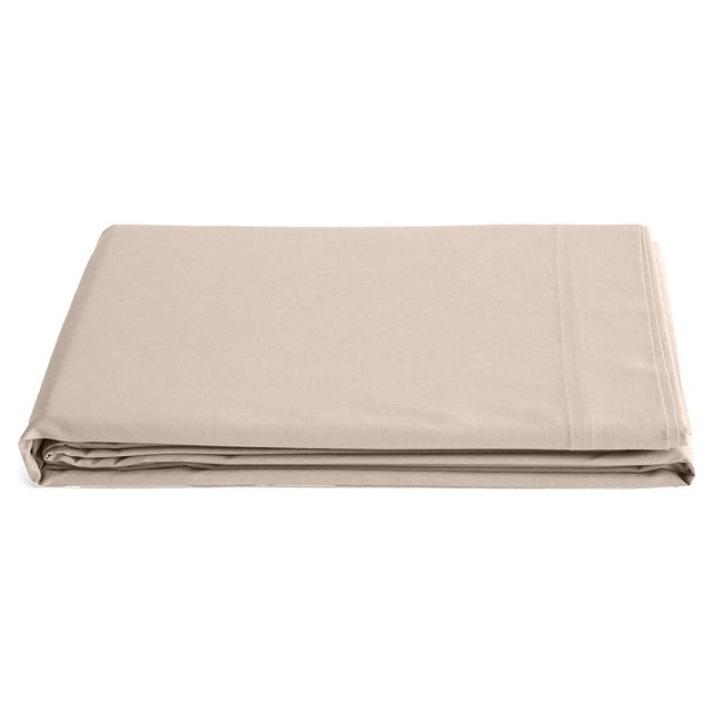 Drap plat 270x300 cm percale de coton MANOIR beige Lin