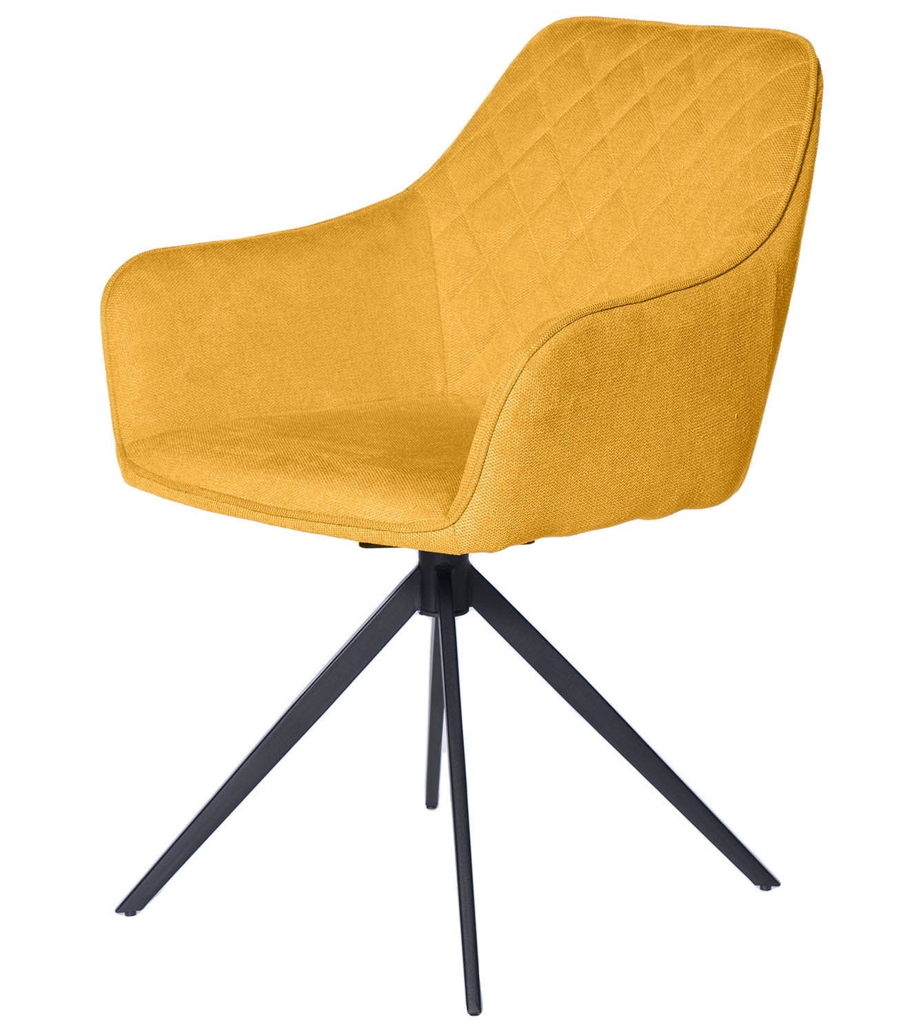 Chaise pivotante à 180º avec accoudoir tissu et pieds métal noir Valera ...