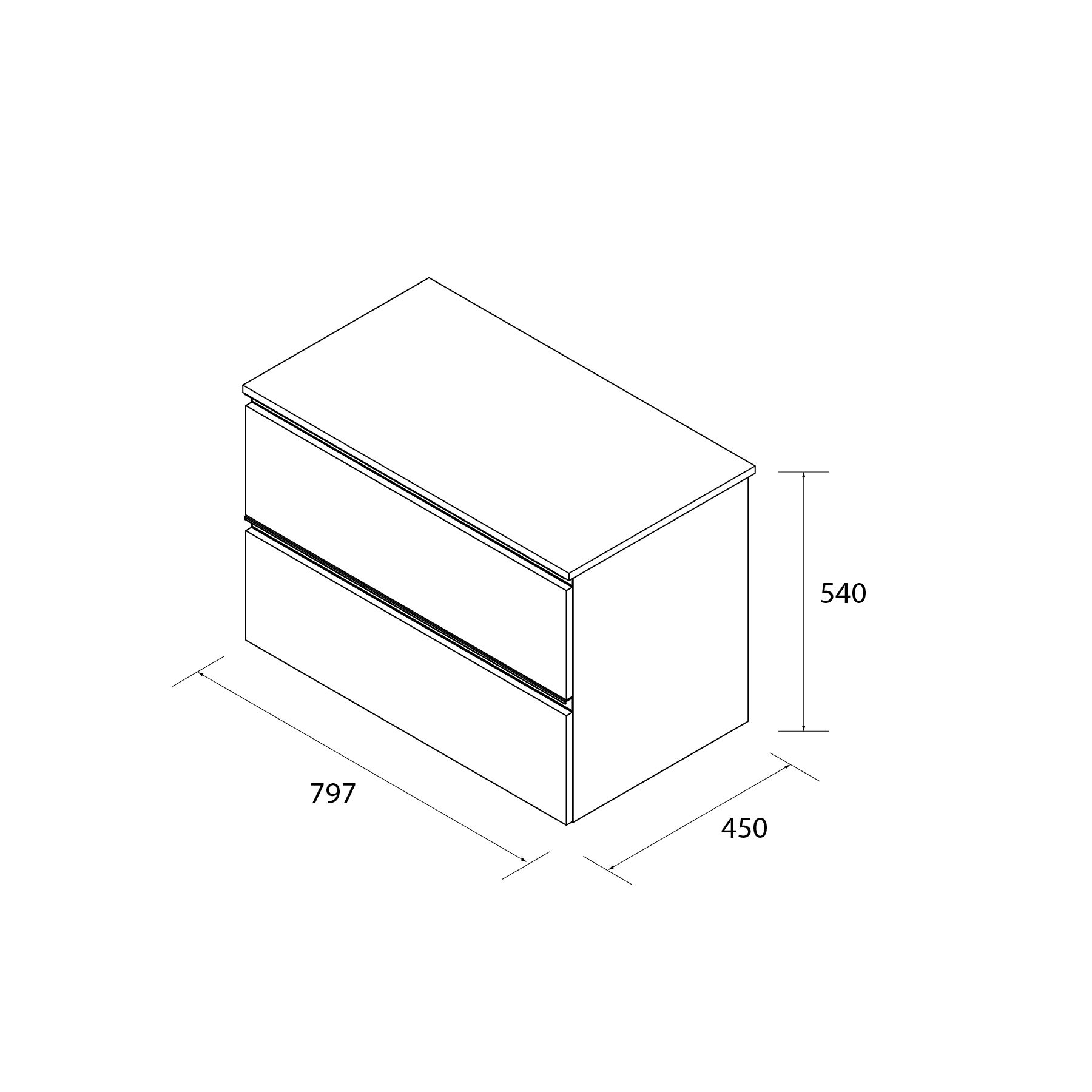 Meuble de salle de bain BEQUIA METAL 80cm Noyer | Avec plan toilette (vasque non incluse) - 5