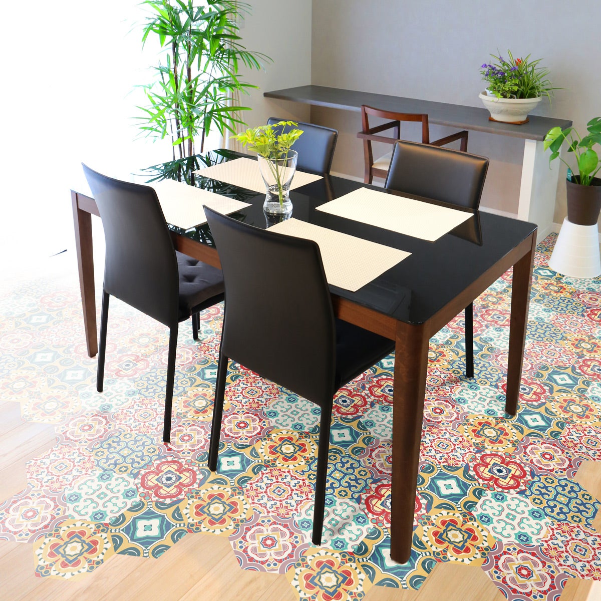Vinilo baldosas suelo hexagons lorena antideslizante - adhesivo pared - sticker revestimiento - 1 adhesivo 60x135cm-10stickershexagones30x26cm