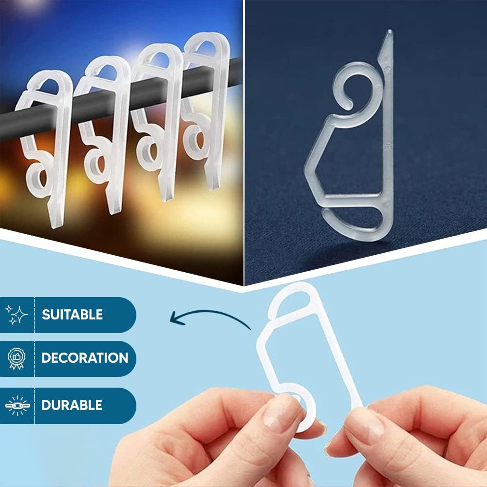 Yotako Ganci per grondaie per luci fatate, confezione da 100 clip gancio porta luci di Natale, mini clip per grondaie in plastica resistente alle intemperie, per decorazioni natalizie, luci da