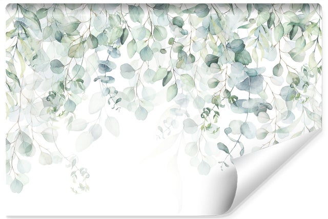 Papel Pintado Acuarela Foto Hojas Plantas Naturaleza Para Habitación 450cm x 300cm
