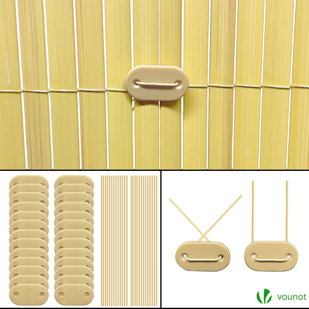 Canisse PVC brise vue ultra renforce avec attaches de fixation 80x500cm beige VOUNOT® - 7