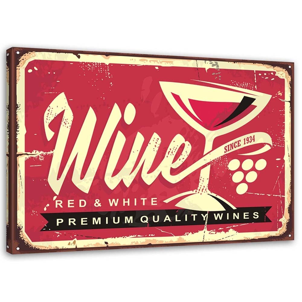 Obraz, Czerwone wino retro 100x70