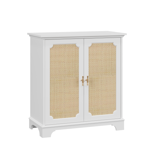 Aparador, buffet, vinoteca con puertas decorativas de ratán, aparador de cocina, consola, mueble decorativo para pasillo, entrada y salón.