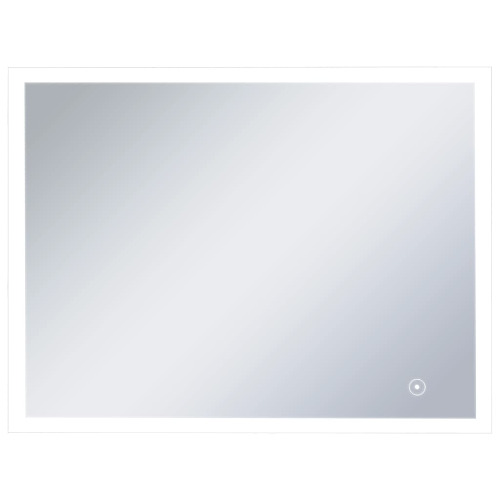 Espejo decorativo | espejo de pared de baño con led y sensor táctil 80x60 cm cfw924727