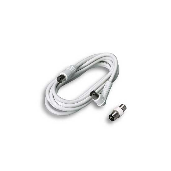 Câble TV Blanc 10 M Avec Connecteur Angle Droit - Haute Définition, Blindage Aluminium - Anti-interférences, Flexible Et Durable - Pour Installation Facile En Espaces Réduits