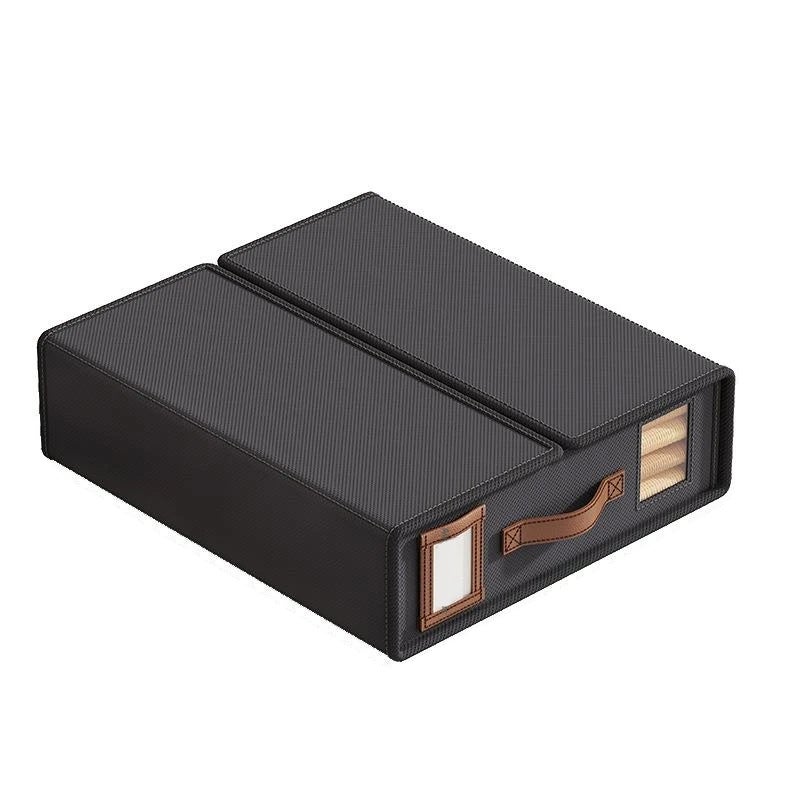 Boite Rangement Dossier A4 Coffre Ignifuge Et étanche Pour Documents - Avec Cadenas - Pliable Et Portable - 39x31x25.5 Cm Range Document Metal