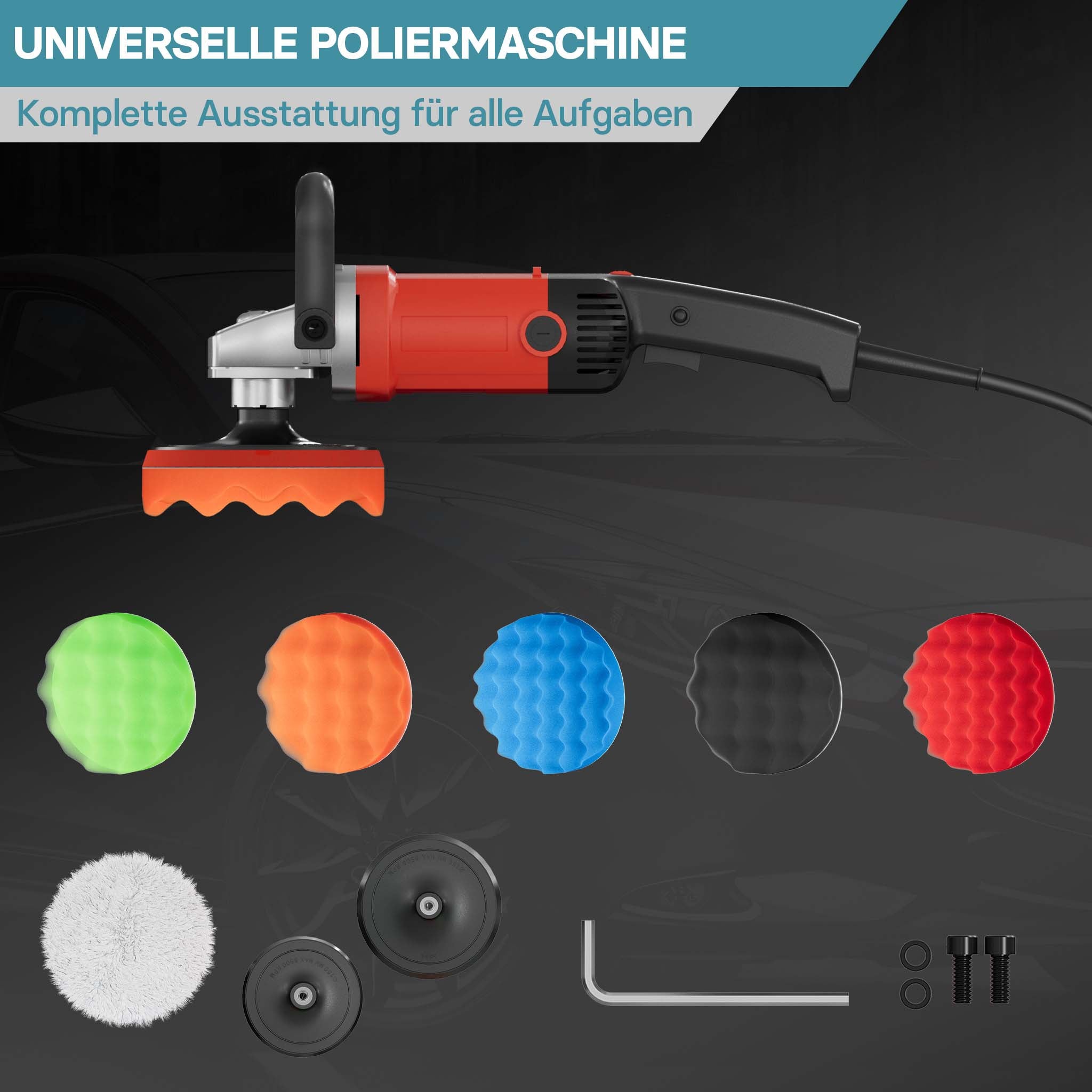 Machine Polir Meuleuse 1200W 3000 tr./min Polisseuse 6 Niveaux Ponceuse rotative XPOtool - 8