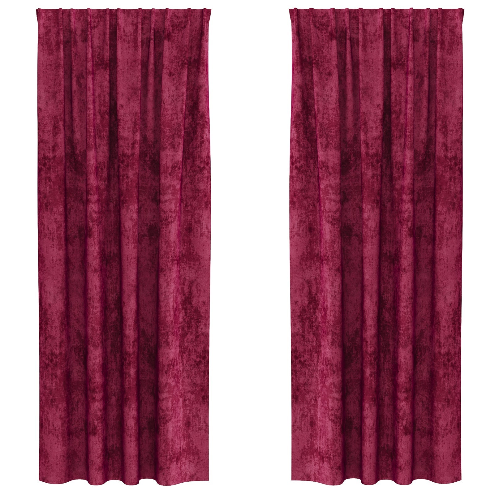 Zasłony z weluru 2 pcs czerwone wino 225 x 140 cm Aksamit vidaXL