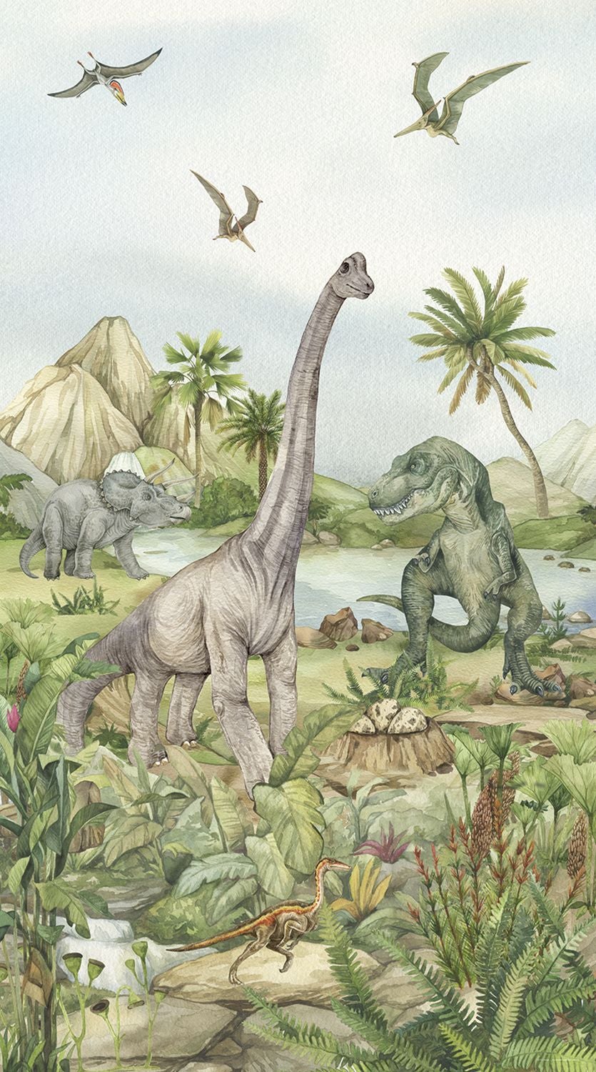 Fotomural dinosaurios gris - 1,5 x 2,7 m - sanders & sanders