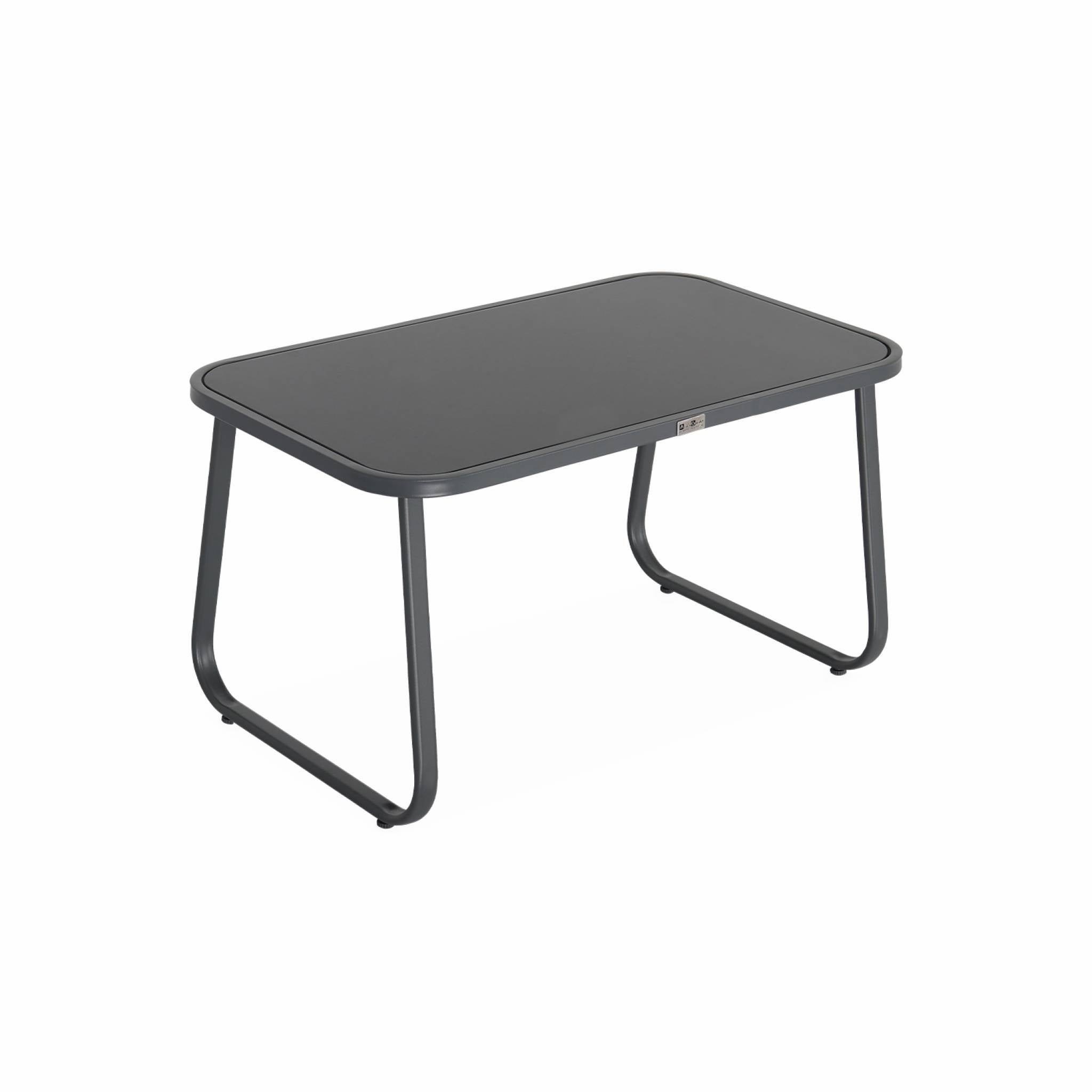 Salon de jardin en métal et textilène pour 4 personnes. anthracite et naturel. design SILVI - 6