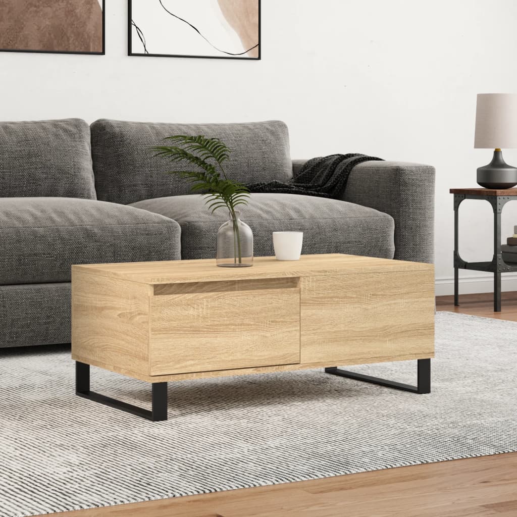 Stolik kawowy, dąb sonoma 90x50x36,5 cm materiał drewnopochodny vidaXL