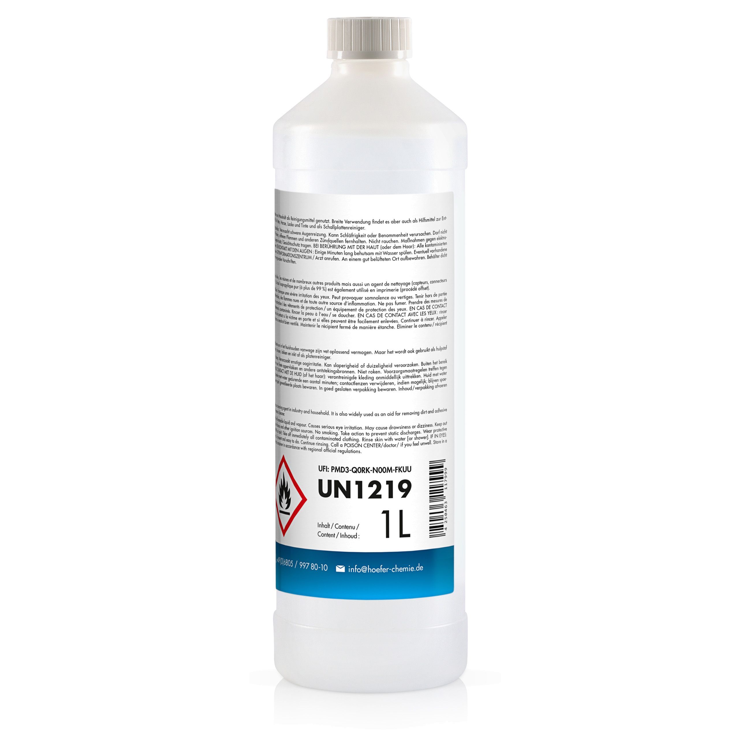 1 x Alcool isopropylique 99,9% Höfer Chemie® en bouteille de 1 L - 9