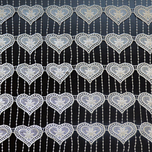 Modulable en macramé cœur - Ecru - 90x180 cm - Polyester