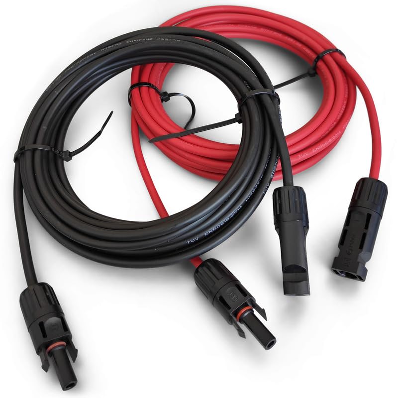Câble Extension Panneau Solaire – Noir Et Rouge, Connecteurs Mâle/femelle
