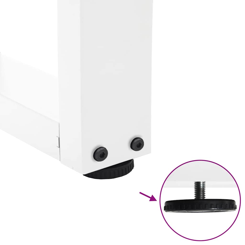 Maison Exclusive - Pieds de table à manger en V 3 pièces Blanc 90 x (72-73,3) cm Acier - 9