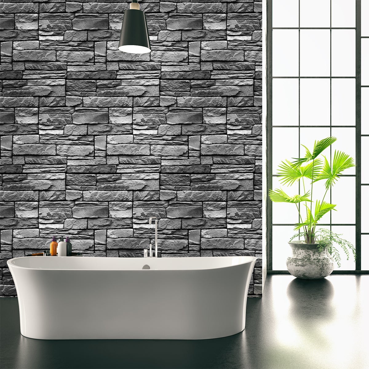 Vinilos piedras de copacabana - adhesivo de pared - revestimiento sticker mural decorativo - 60x60cm