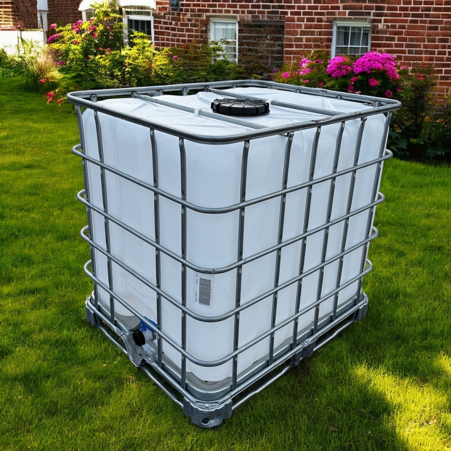 Citerne Eau De Pluie 1000L Sur Palette Métallique - Récupérateur Robuste Avec Robinet, Idéal Jardin - 9
