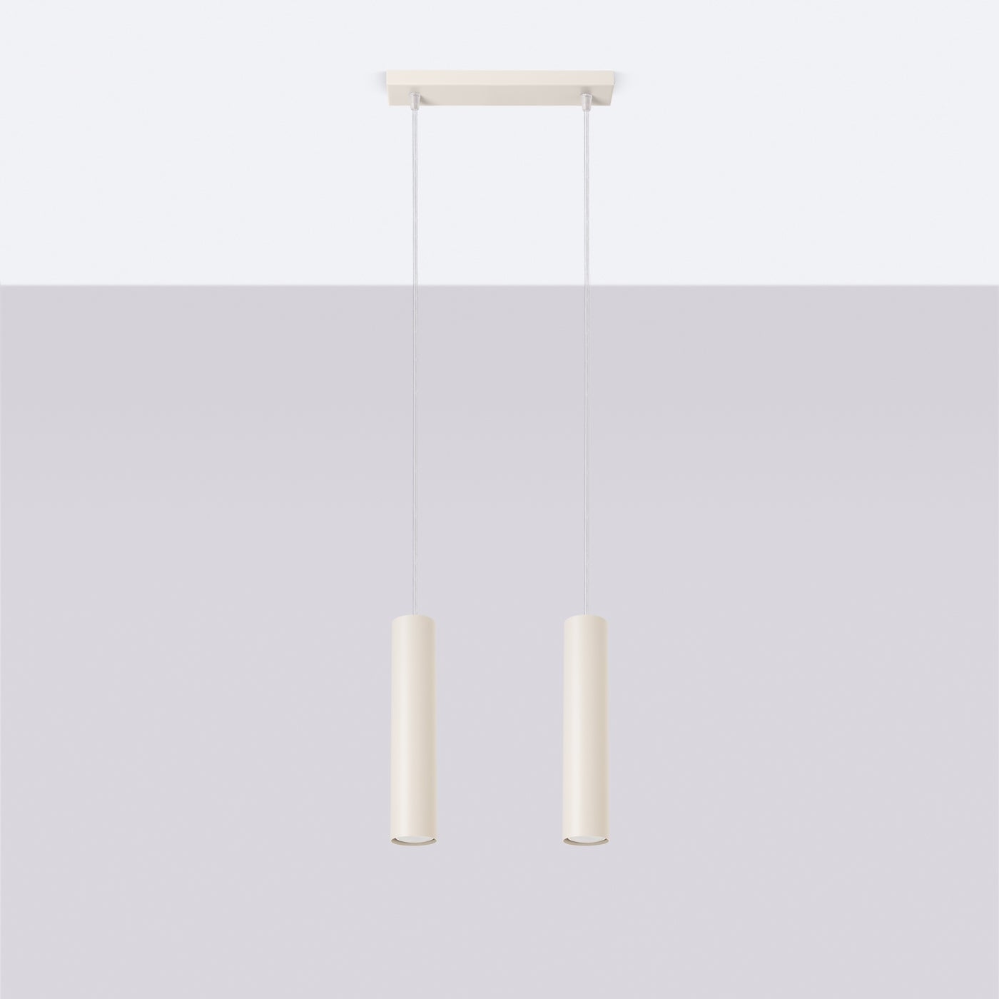 Lampa wisząca TORIS 2 beżowa LED 4000K - 30x6x105cm Sollux