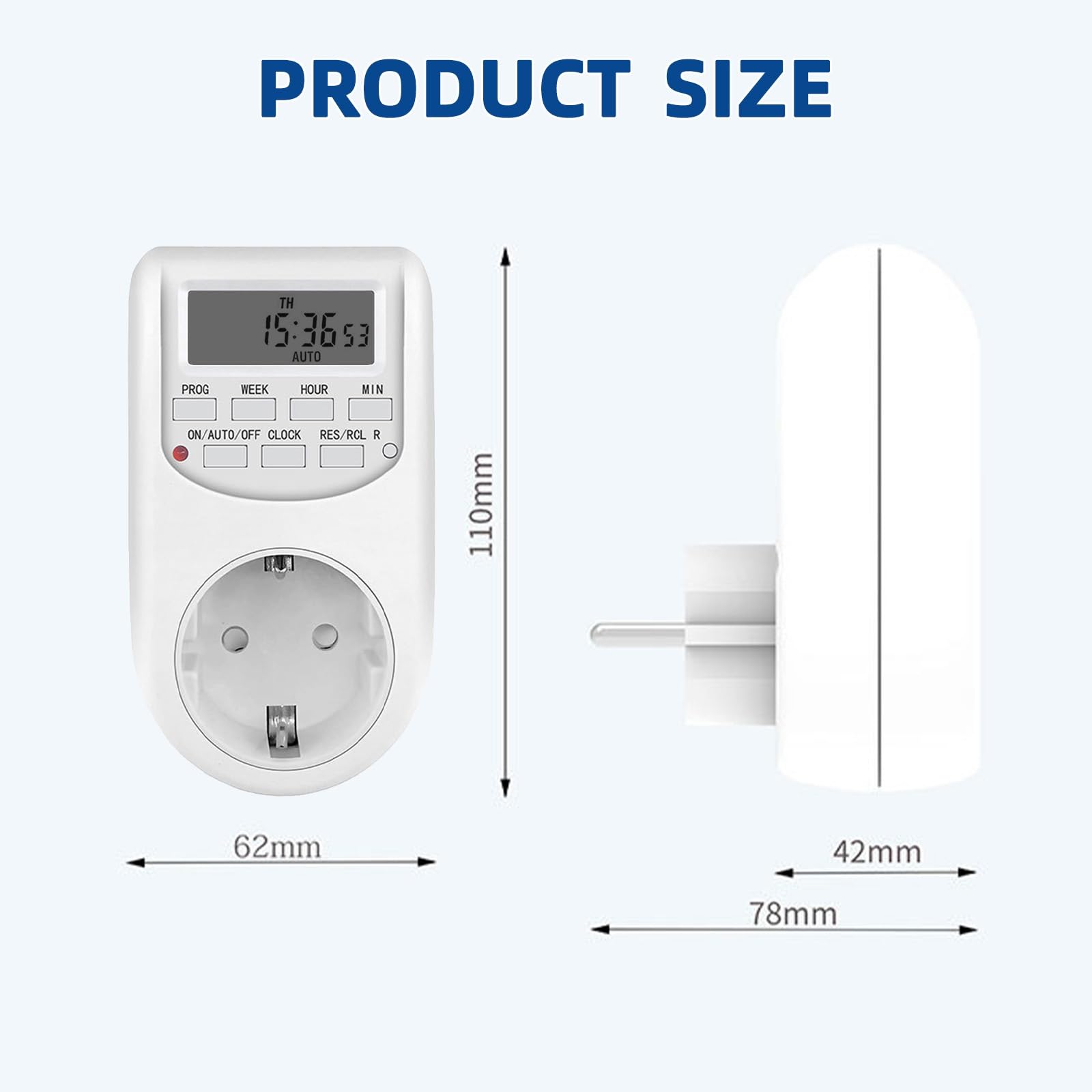 Prise Programmable Digitale, Prise Minuteur Minuterie Numérique Programmable 24 Heures/Semaine avec 16 Programmes de Groupe, AC 230V 10A 2300W - 3