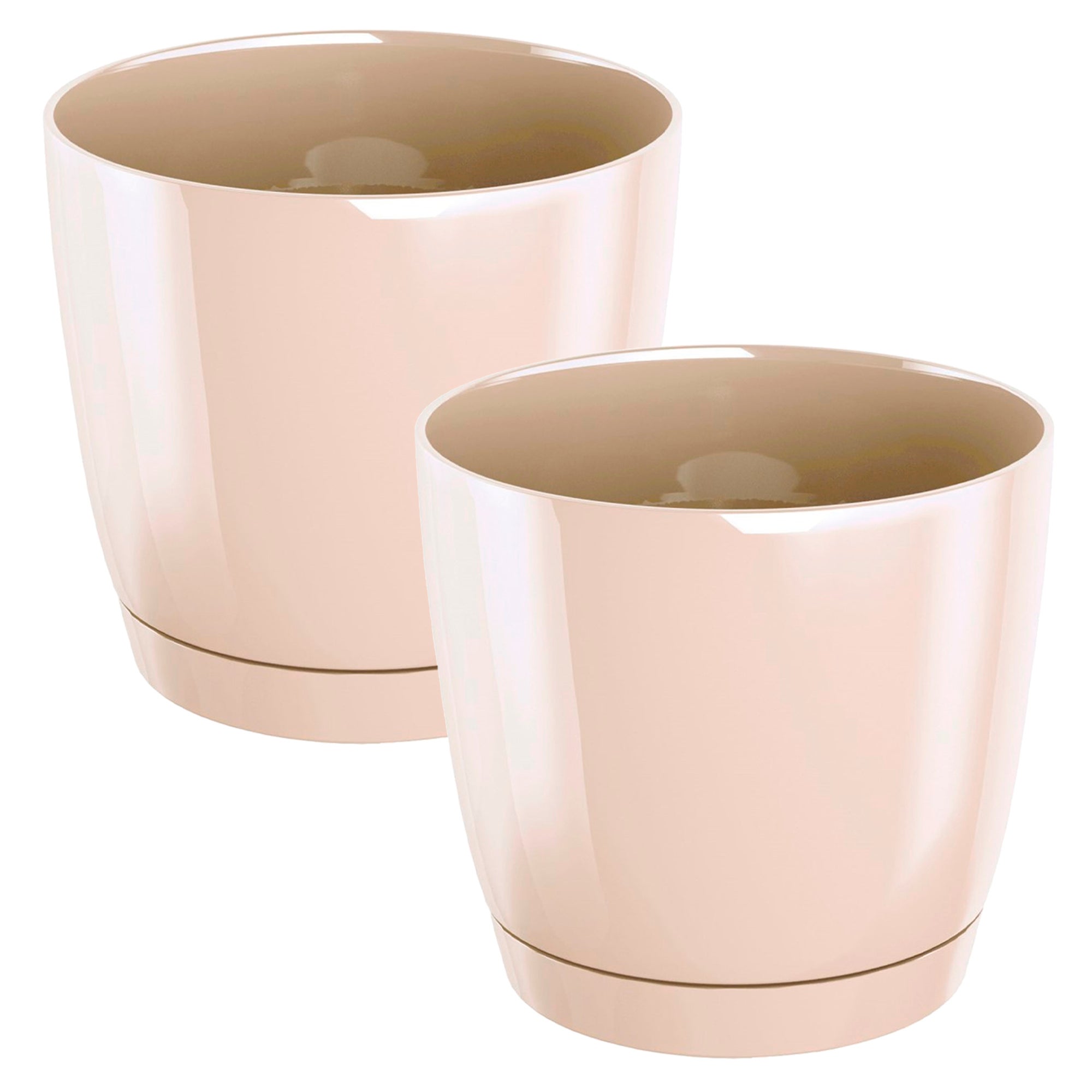 2 Pot plastique Coubi Round P Capri 18 x 18 x 16,5 cm | Leroy Merlin